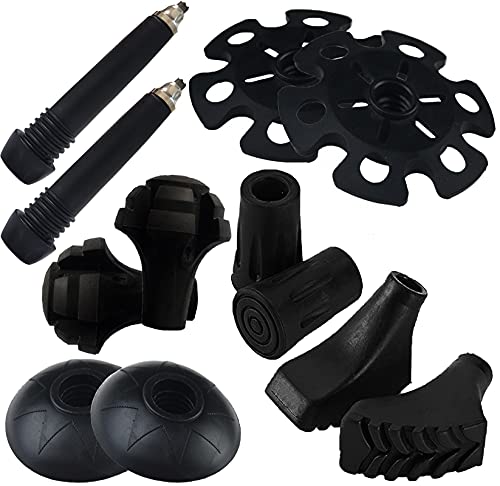 Monfasye Trekking Poles Tips, Rubber Hiking Sticks End Caps Protectors Replacement Accessorie Fit...