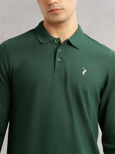 Image of Thomas Scott Men's | Solid | Full Sleeve | Regular Fit | Cotton Blend | Polo Collar | Casual Tshirt