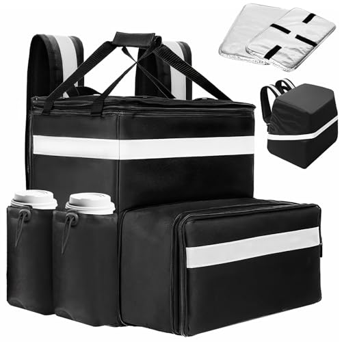 HAIKUSOUBI デリバリーバッグ 「専用防水カバー付き」 「拡張機能付き大容量48L」 保温保冷防水 配達バッグ 宅配 ピザ 寿司