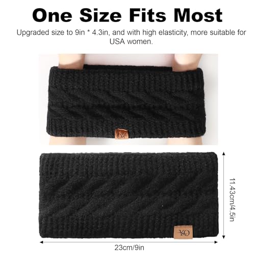 Ymomode Knit Winter Ear Warmer Headband (Black) - image 2