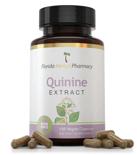 Florida Herbal Pharmacy Quinine Cinchona Dried Bark Extract Supplement Capsules 10:1 (120 Capsules) 500 mg per Capsule 1000 mg Serving (Pack of 1)