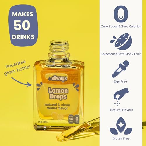 Image of Allways Drops Lemon Water Enhancer | Sugar Free | 50 Servings