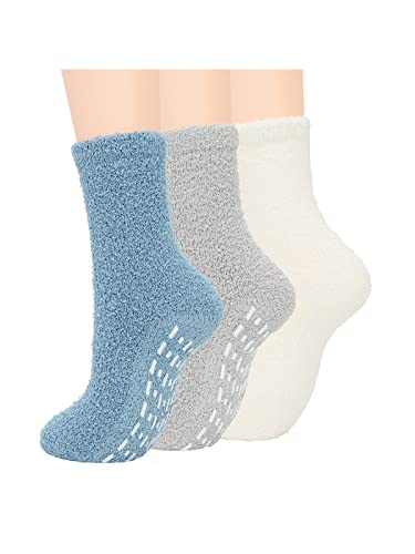Image of Century Star Fuzzy Socks Slipper Non Slip Grippy Socks for Women Winter Warm Cozy Soft Fluffy with Grips-Hospital