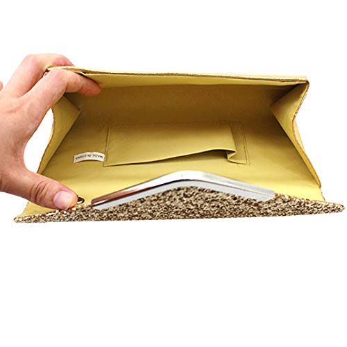 Image of Queena Womens Shiny Glitter Evening Clutch Envelope Handbag Chain Purse for Wedding Party Prom Gift for Mom Wife Girlfriend