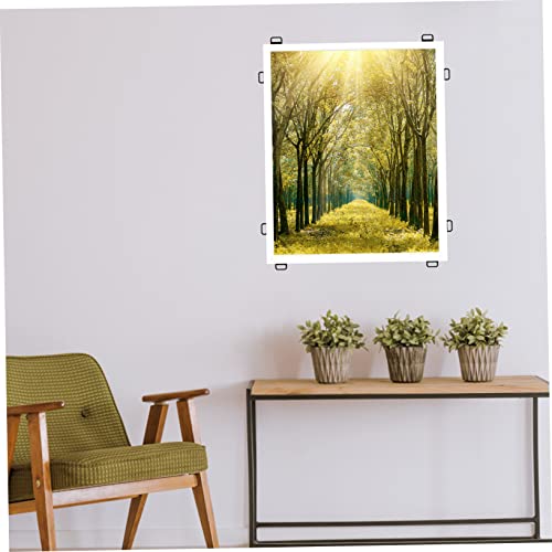 Image of POPETPOP 100Pcs Shaped Picture Frame Hardware Hanging Hooks Durable Hangers for Pictures Photos and Artwork Resistant Brackets for Home and Office Decor