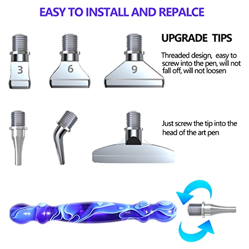 Libifun 22Pcs Metal Screw Thread Tips Diamond Painting Art Accessories And Tools Kit, 3 Resin Pens, 12 Painting Wax, 6 Metal Stainless Steel Tips, Supplies For Diy Craft, Comfort Grip #TOP2