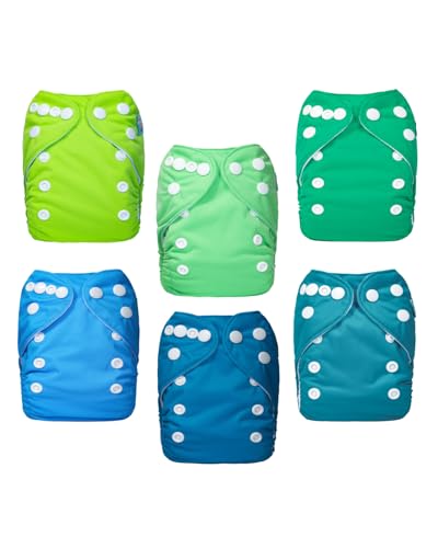 Image of ALVABABY Newborn Cloth Diapers, Reusable for Preemie, 6 Covers with 12 Inserts, for Babies Less Than 12 Pounds