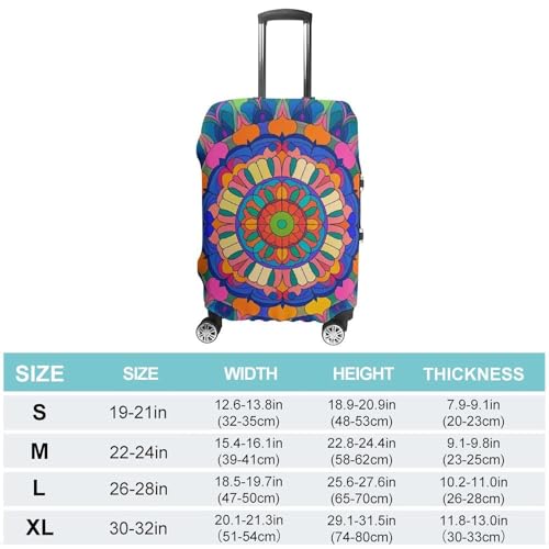 Colorful Mandala Luggage Cover Elastic Suitcase Protector Case Anti-Scratch Washable Baggage Covers Protector For Traveling, Aircraft Consignment S2