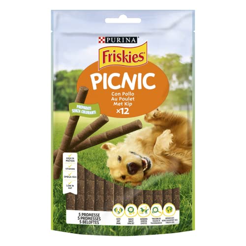 PURINA FRISKIES Picnic Snack per Cani Adulti con Pollo 8 Confezioni da 100g