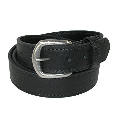 Boston Leather Men's Big & Tall Bison Leather Belt with Removable Buckle, 58, Black3