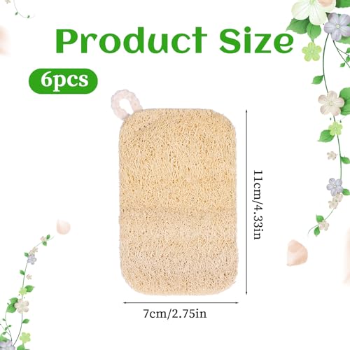 Image of 6 PCS Loofah Sponge for Dishes, Loofah Dish Sponge for Kitchen, Compostable Natural Sponges for Dishes