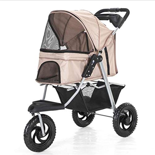 WGYDREAM Hundebuggy Hundewagen Pet Travel Kinderwagen Pet 4-Rad Trolley Katzen Hunde Carts Stoß- Durable Stroller EIN-klick-Klappwagen Buggy Travel Cover