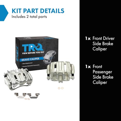 Image of TRQ Front Left and Right Brake Caliper Set Caliper Brackets Hardware Compatible with 07-12 Acura RDX 10-11 Honda Accord Crosstour 07-11 CR-V 12-16 AWD 05-10 Odyssey