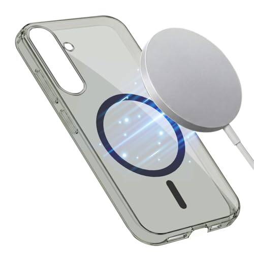 Image of Jkobi Lifetime Anti-Yellow MagSafe Compatible Clear Back Cover Case for Samsung Galaxy S24 Plus (Sleek Hard Crystal | Shockproof and Camera Protection)