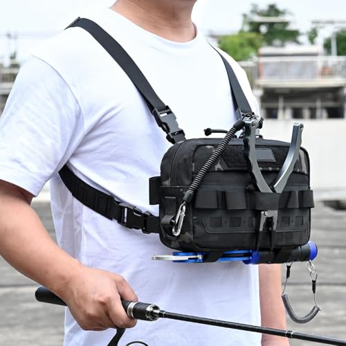 Bolso de pecho para motocicleta y chaleco portaobjetos para excursionismo 3