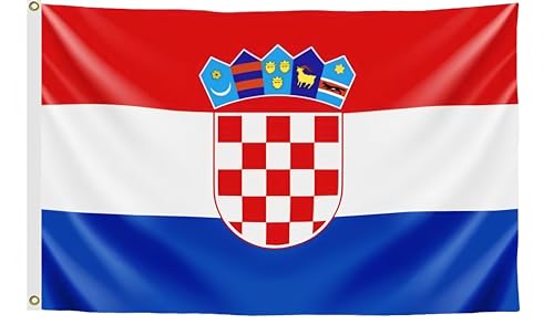 Croatia Flag 4X6 FT - Vivid Color, All Weather, Double Stitched Croatian Flags，Polyester Flags with Sturdy Brass Ring. (4X6)