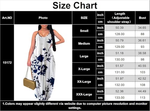 Image of Summer Dresses for Women Spaghetti Strap Beach Floor Length Maxi Sundresses | Floral Print,Casual,with Pockets