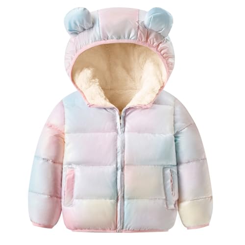 Toddler Boys Girls Thicken Winter Coat Baby Fleece Warm Cute Bear Ear Hooded Jacket Clothes 2024