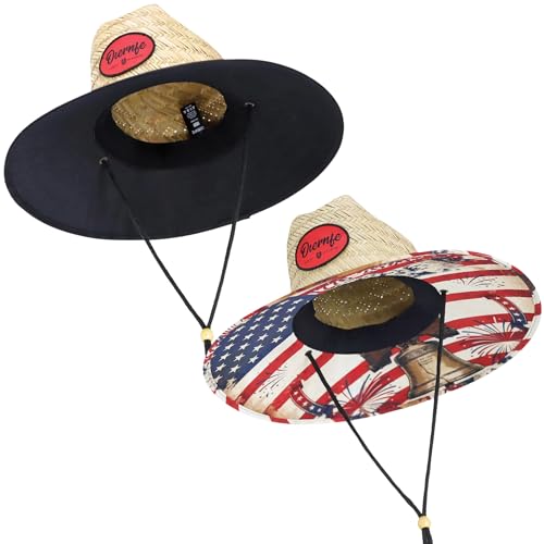 2 Pack Sombreros Unisex Lifeguard con Ala Ancha