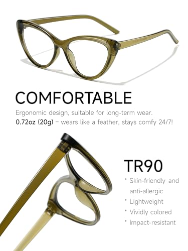 Image of Bast Sytle Oversized Cateye Blue Light Blocking Glasses Lightweight Chic Frame for Office Computer Gaming for Women