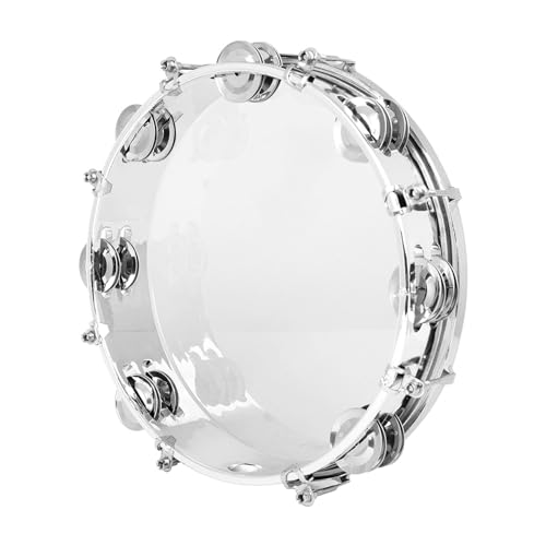 Tambourin musical rond percussion double rangée cloches métal 25,4 cm - 7