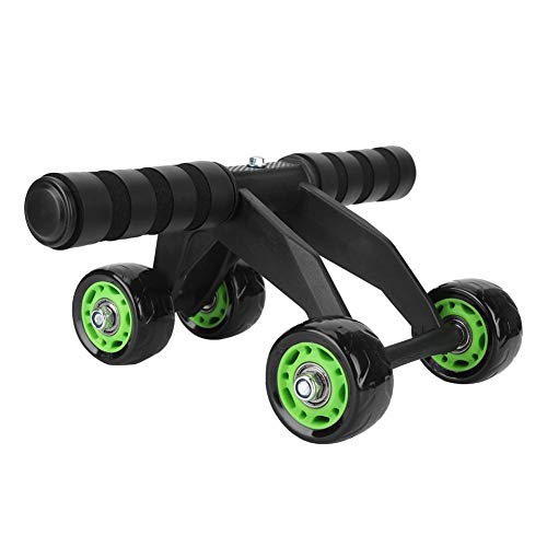 Ab Roller for Abs Workout, 4-Wheel, Knee Pad, Green/Black