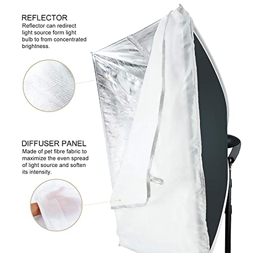 Image of LINCO LED Softbox Photography Lighting Kit 20 inchx28 inch Professional Photography Studio Light Equipment with High Lumens Corn LED Bulb for Portraits Video Shooting AM289
