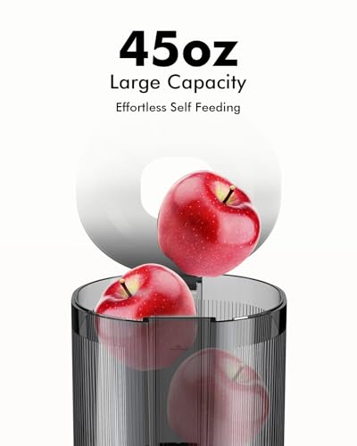 Image of SIFENE Whole Slow Masticating Juicer, 4.3 inch Wide Chute, Quiet Motor, Red | 110mm extra wide chute, 60dB quiet operation, high-torque motor, reverse function, BPA-free parts, whole produce prep