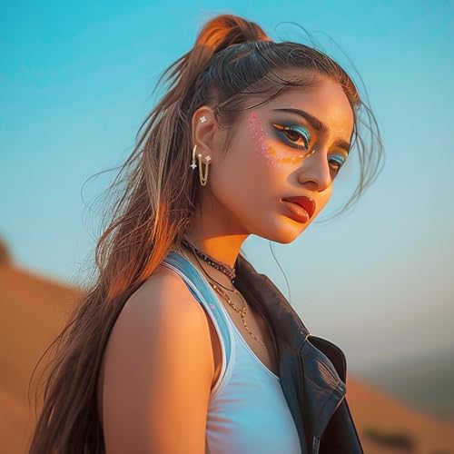 Sterling Silver Stud Hoop Earrings Set, Dainty Gold Silver Flower Chain Earrings for Multiple Piercing, Hypoallergenic Earring Jewelry for Women Trendy 20252