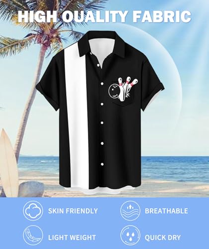 Deer Lady Hawaiian Bowling Shirts for Men Short Sleeve Button Down Shirt Casual Beach Summer Shirts3