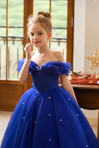 LTW Off Shoulder Flower Girl Dresses for Wedding Puffy Pageant Dress for Girls Birthday Princess Ball Gown2