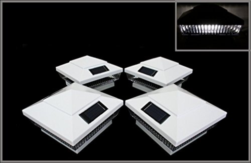 6-Pack Solar White Post Deck Fence Cap Lights for 4
