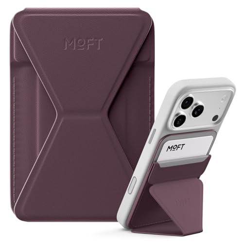 Image of MOFT Magsafe Wallet Stand Compatible with iPhone 16 /15 /14 /13 /12 Series, Angle Adjustment & MOVAS Phone Stand, Light BlackBerry