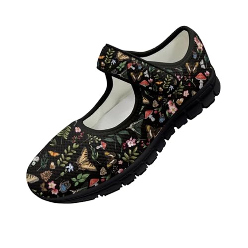 chaqlin Women Shoes Dressy Casual Non Slip Flat Mary Jane Mushroom Breathable Mesh Tennis Shoe Lightweight Wide Walking Barefoot Sneaker