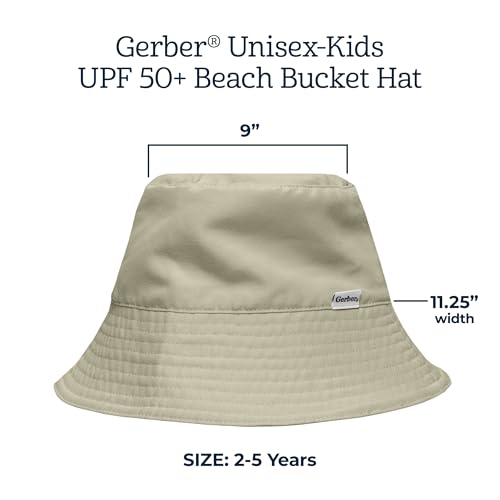 Gerber Unisex Baby UPF 50+ Baby Sun Hat Toddler Beach Bucket Hat 2-5 Years, Olive, One Size - image 6