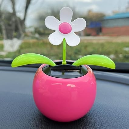 Rose Red Solar Dancing Flower Car Dashboard Decorations - Funny Solar Powered Dancing Flower Pot Car Ornaments Flower Swinging Toy for Car Decor Gifts for Friends Solar Power Kits