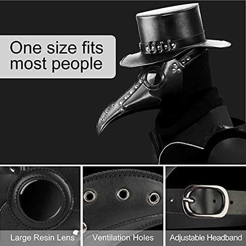 Plague Doctor Mask Cosplay Anime Latex Face Masks Long Nose Bird Beak Steampunk Halloween Masque Costume Props - 200000532