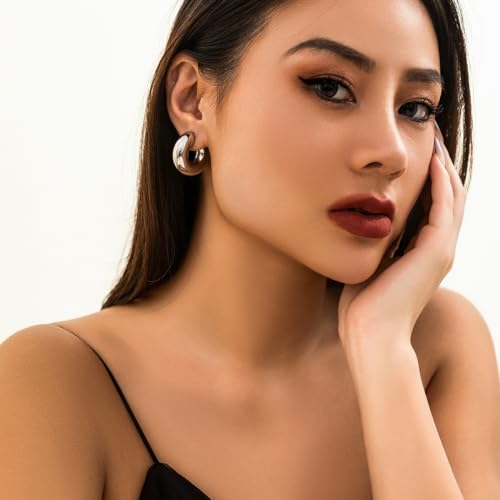 4 Pcs Chunky Gold Silver Ear Cuff for Women Non Piercing Clip On Cartilage Wrap Cuff Earrings Thick Ear Cuff for Women4