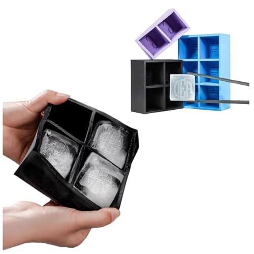 Personalised Silicone Ice Cube Mould 2 inch Ice Cube Press Ice Mould Customisable with Name and Initials Ideal for Whisky Cocktails and Other Drinks