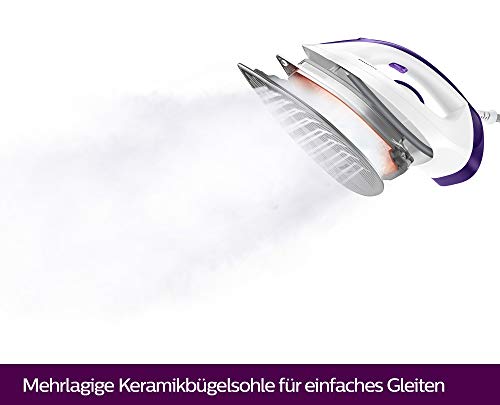 Philips GC6704/30 Dampfbügelstation Fast CareCompact (2400 W, 5,2 bar Dampfdruck, 200g/Min. Dampfstoß, 1,3L Wassertank) lila - 6