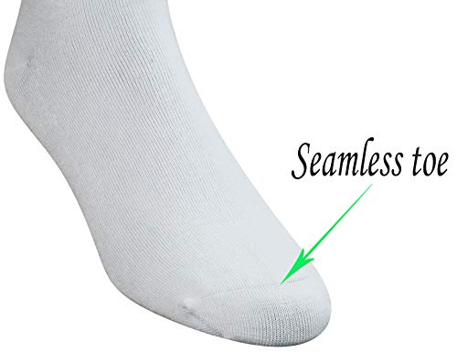 Image of Yomandamor Men's 5 Pairs Bamboo Extra Wide Top Crew Dress Socks