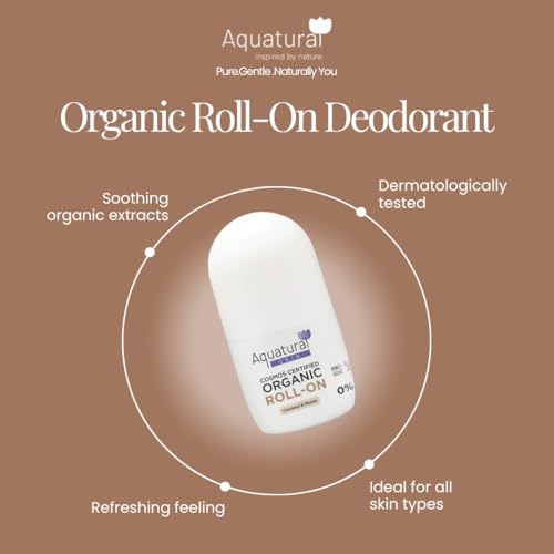 Image of Organic Deodorant Roll On, Monoi Scent, 2.53 Fl Oz | Women & Men, Natural Formula, Sensitive Skin, Long-Lasting Odor Protection