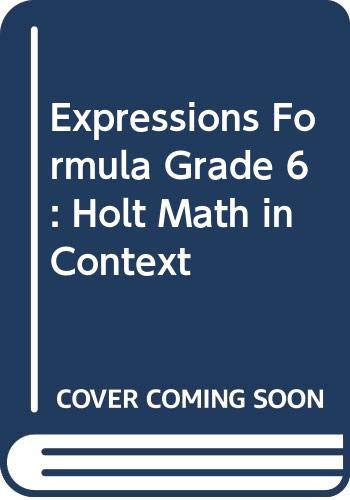 Amazon | Expressions Formula Grade 6: Holt Math in Context | Freudentha ...