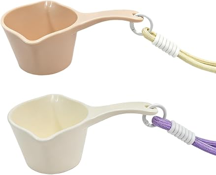 Coffee Scoop Bean Measuring Scooper - 2 Pack Plastic Coffee Scoops for Ground Coffee Beans Dosing Cup with Hanging Lanyard Barista Tools Espresso Shots Cup
