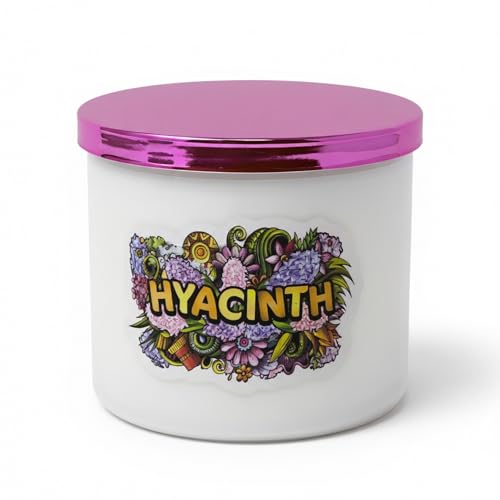 Hyacinth Candle ~ Very Strong Floral FragranceAll Natural Premium Soy and Coconut Wax Candle ~ Highly Scented ~ Large 3 Wick Jar