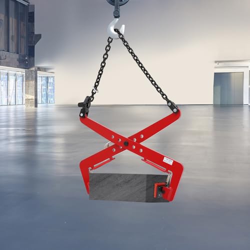 Pince de levage, professionnelle, pour pierres lourdes, jusqu'à 500 kg, réglable, 33 à 70 cm, pour grue et pelleteuse, pour pierre naturelle, granit et travaux de construction, rouge – vue 5