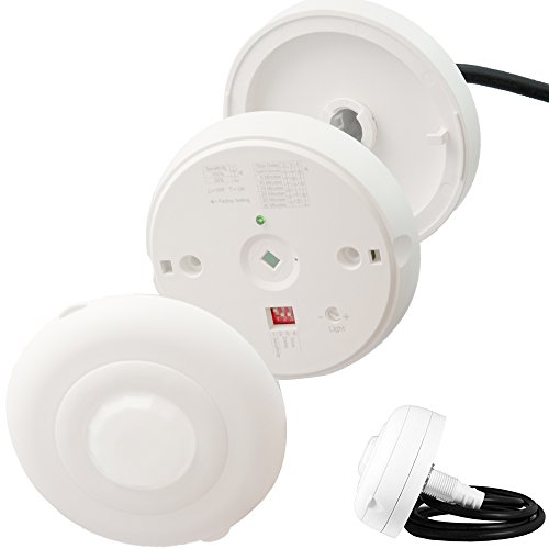 Image of Enerlites MPC-52V PIR Ceiling Sensor, Ceiling Occupancy Sensor, Ceiling Light Sensor, Occupancy Sensor, Commercial Grade 360 Degree FOV, 800 Sq. Ft Coverage, 120-277VAC, White
