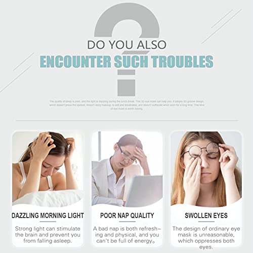3D slaapmasker voor dames en heren, 100% licht blokkerend oogmasker, huidvriendelijk zijden slaapmasker, 3D-contourculaire oogbandage met verstelbare band voor reizen, dutjes, slapen - Image 3