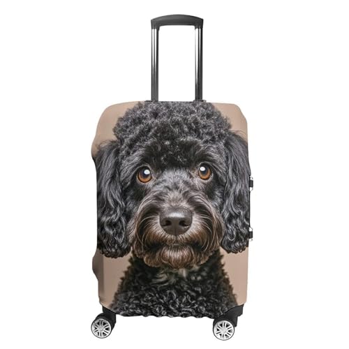 Cute Black Pug Luggage Cover Elastic Suitcase Protector Case Anti-Scratch Washable Baggage Covers Protector For Traveling, Aircraft Consignment XL