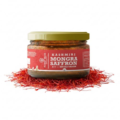Image of First Bud Organics Pure Kashmiri Mongra Saffron (2g) | Grade A++ Kesar | Lab Tested | Original Kesar Threads | No Added Color | Premium Quality